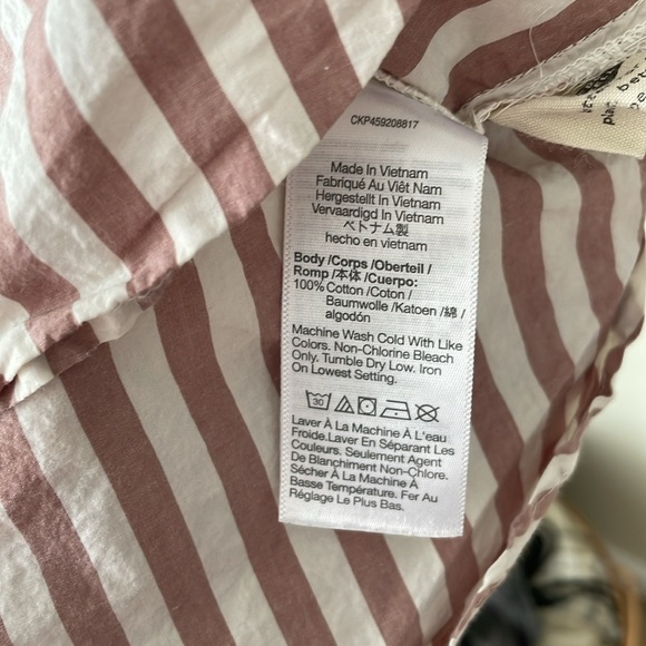 Madewell Striped Popover Top Women’s Medium - Picture 5 of 6